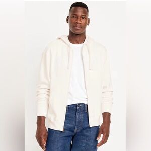 NWT Old Navy Men's Cream Logo Graphic Full-Zip Hoodie Size XL $50 MSRP